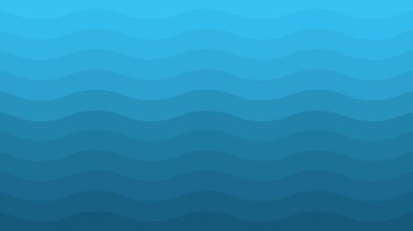Dalgalı soyut bir arkaplan. Mavi dalgaların arka planı. Deniz dalgaları. Mavi okyanus dalgalı yüzeyinin gölgeleri. Deniz katmanları çizimi.