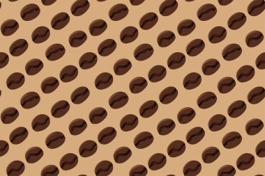 Kusursuz bir kahve örneği. Kahve çekirdekleri. Kahverengi kahve içeceği çizimi. 