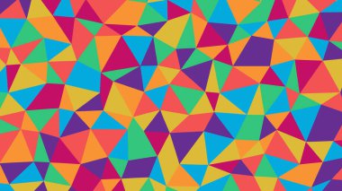 Soyut renkli geometrik bir arkaplan. Üçgenli parlak renkli bir kart..