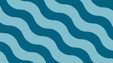 Basit bir mavi dalga düz arkaplan. Mavi su akışı dokusu. Yaz arkaplanı. Basit bir deniz ya da okyanus dalgaları çizimi.