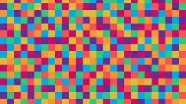 Soyut geometrik bir arkaplan. Kare şeklinde renkli bir arka plan. Basit bir geometrik denetlenmiş arkaplan.