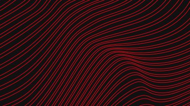 Kırmızı soyut bir arkaplan. Bozuk çizgili koyu bir doku. Deforme olmuş kırmızı ve siyah bir fon. Teknolojik veya dijital eğimli arkaplan.