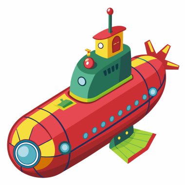 Submarine vector illustration isolated on a white background