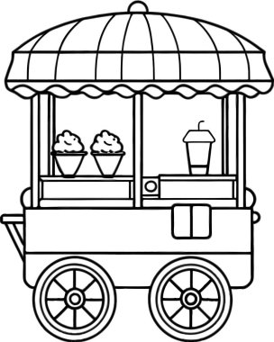 Food Cart vektör siluet çizgisi sanatı 