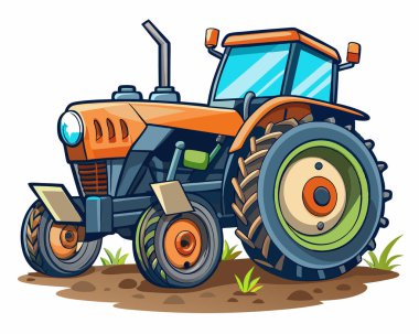 Tractor vector illustration isolated on a white background clipart