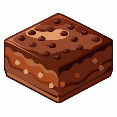 Brownie vektör çizimi beyaz arkaplanda izole edildi