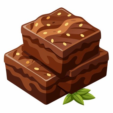 Brownie vektör çizimi beyaz arkaplanda izole edildi