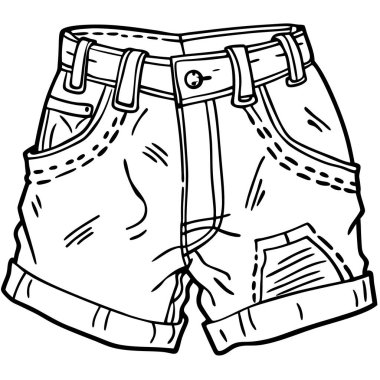 Denim Shorts vektör siluet çizgisi sanatı 