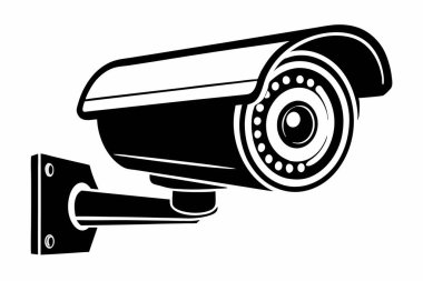 Security camera vector silhouette line art  clipart