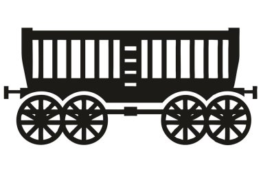 Wagon vector silhouette line art 