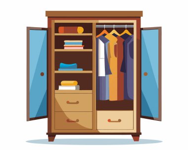 Wardrobe vector illustration isolated on a white background