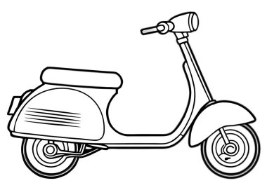 Scooter vektör siluet çizgisi 