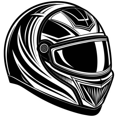 Racing Helmet vector silhouette line art  clipart