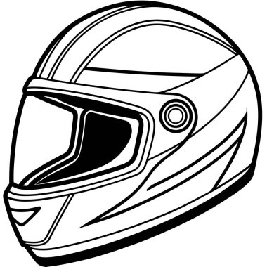 Racing Helmet vector silhouette line art  clipart