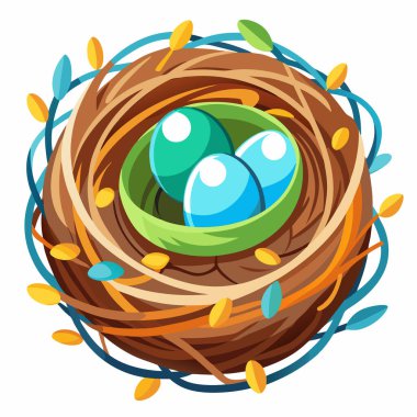 Dynamic Nest vector illustration isolated on a white background clipart