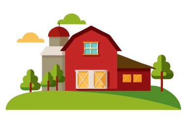 Farm Building vector illustration isolated on a white background clipart