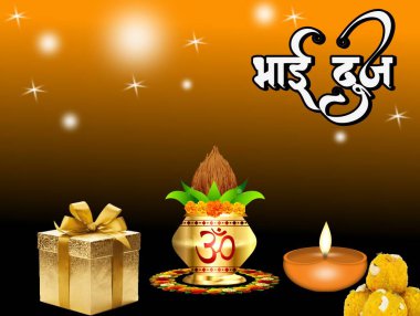 Hint kültüründe geleneksel bhai dooj festivali, illüstrasyon 