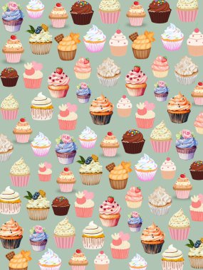 Kekler tatlı, sulu boya, şekerli ve pürüzsüz.