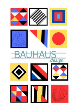 Bauhaus grafik tasarımı minimalist poster basit şekli
