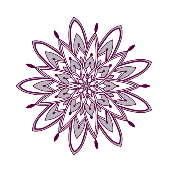 Mor ve gri çiçekli mandala 'nın vektör çizimi