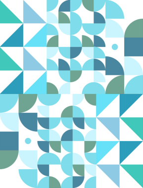 Bauhaus soyut arkaplan, mavi gri yeşil sarı kare üçgenli.