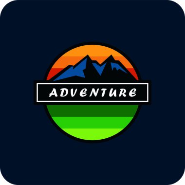 Macera logosu, yürüyüş logosu vektörü