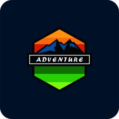 Macera logosu, yürüyüş logosu vektörü