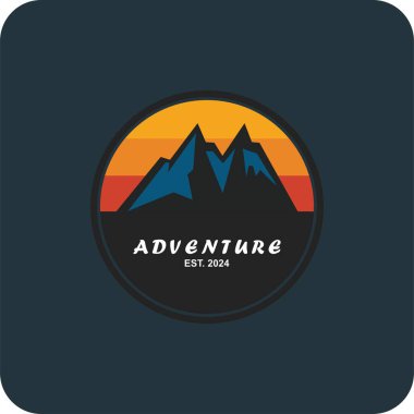 Macera logosu, yürüyüş logosu vektörü