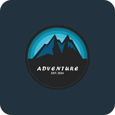 Macera logosu, yürüyüş logosu vektörü