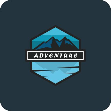 Macera logosu, yürüyüş logosu vektörü