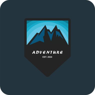 Macera logosu, yürüyüş logosu vektörü