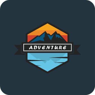 Macera logosu, yürüyüş logosu vektörü