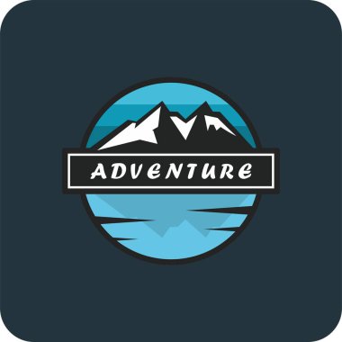 Macera logosu, yürüyüş logosu vektörü