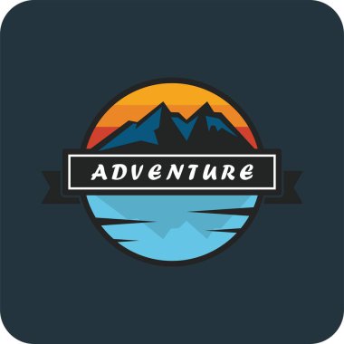 Macera logosu, yürüyüş logosu vektörü