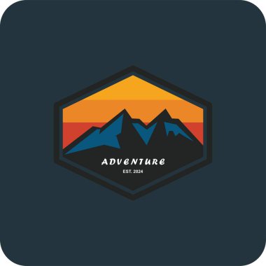 Macera logosu, yürüyüş logosu vektörü