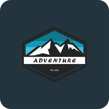 Macera logosu, yürüyüş logosu vektörü