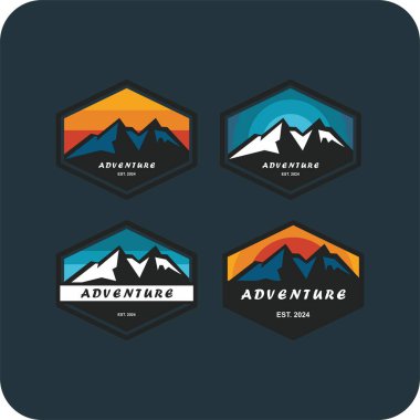 Macera logosu, yürüyüş logosu vektörü