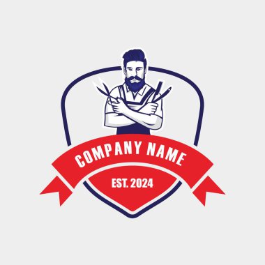 Berber dükkanı logosu, makas logosu