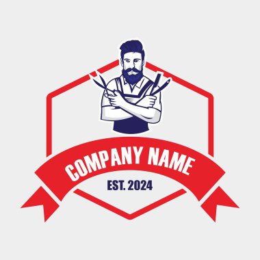 Berber dükkanı logosu, makas logosu