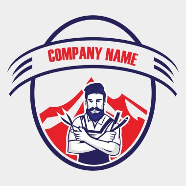 Berber dükkanı logosu, makas logosu