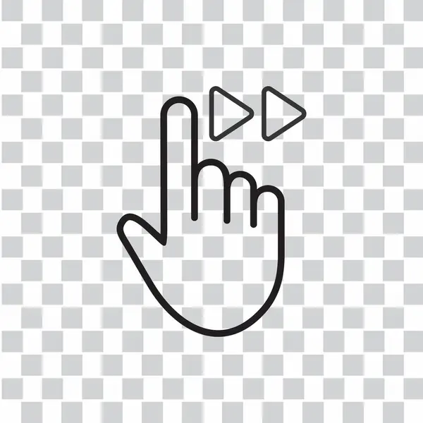 tap to right icon , gesture to right icon