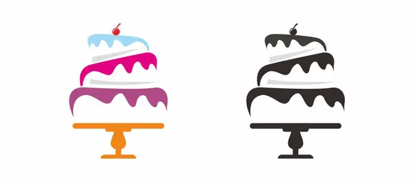 Doğum günü pastası logosu, tatlı pasta logosu