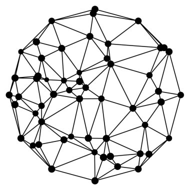 Küre, çizgiler ve noktalar desen soyut arkaplan ile bağlantılı. Dijital 3D fütüristik teknoloji konsepti duvar kağıdı. Vektör illüstrasyonu EPS 10 'da kaydedildi ve tamamen düzenlenebilir.