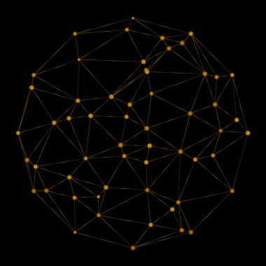 Küre, çizgiler ve noktalar desen soyut arkaplan ile bağlantılı. Dijital 3D fütüristik teknoloji konsepti duvar kağıdı. Vektör illüstrasyonu EPS 10 'da kaydedildi ve tamamen düzenlenebilir.