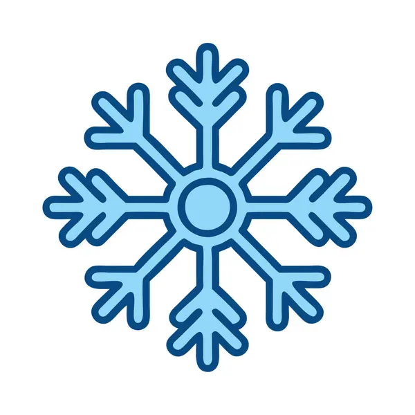 Basit ve temiz bir şekilde, renkli çizgi grafikleriyle bir kar tanesinin basit vektör çizimi. düz simge illüstrasyonu.
