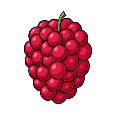 simple cartoon style bright red boysenberry vector illustration flat icon clipart