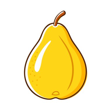 Basit çizgi film tarzı çıtır çıtır sarı armut vektör resimleme düz simgesi