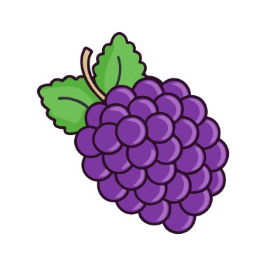 Basit çizgi film tarzı taze mor kuduz vektör çizimi düz simge