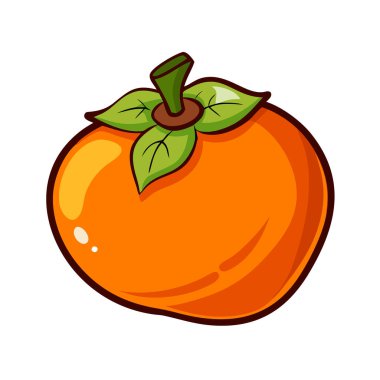 Basit çizgi film stili sulu turuncu hurma vektör resimleme düz simgesi