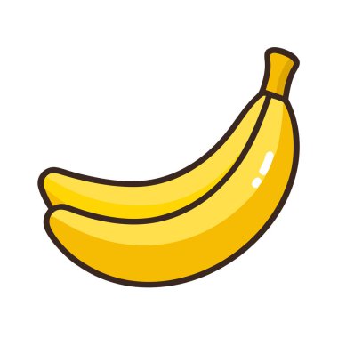 Basit çizgi film stili sulu sarı muz vektör çizimi düz simge